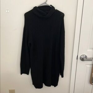 Women’s Topshop Black Long Sleeve Turtleneck Sweater Dress, size Medium